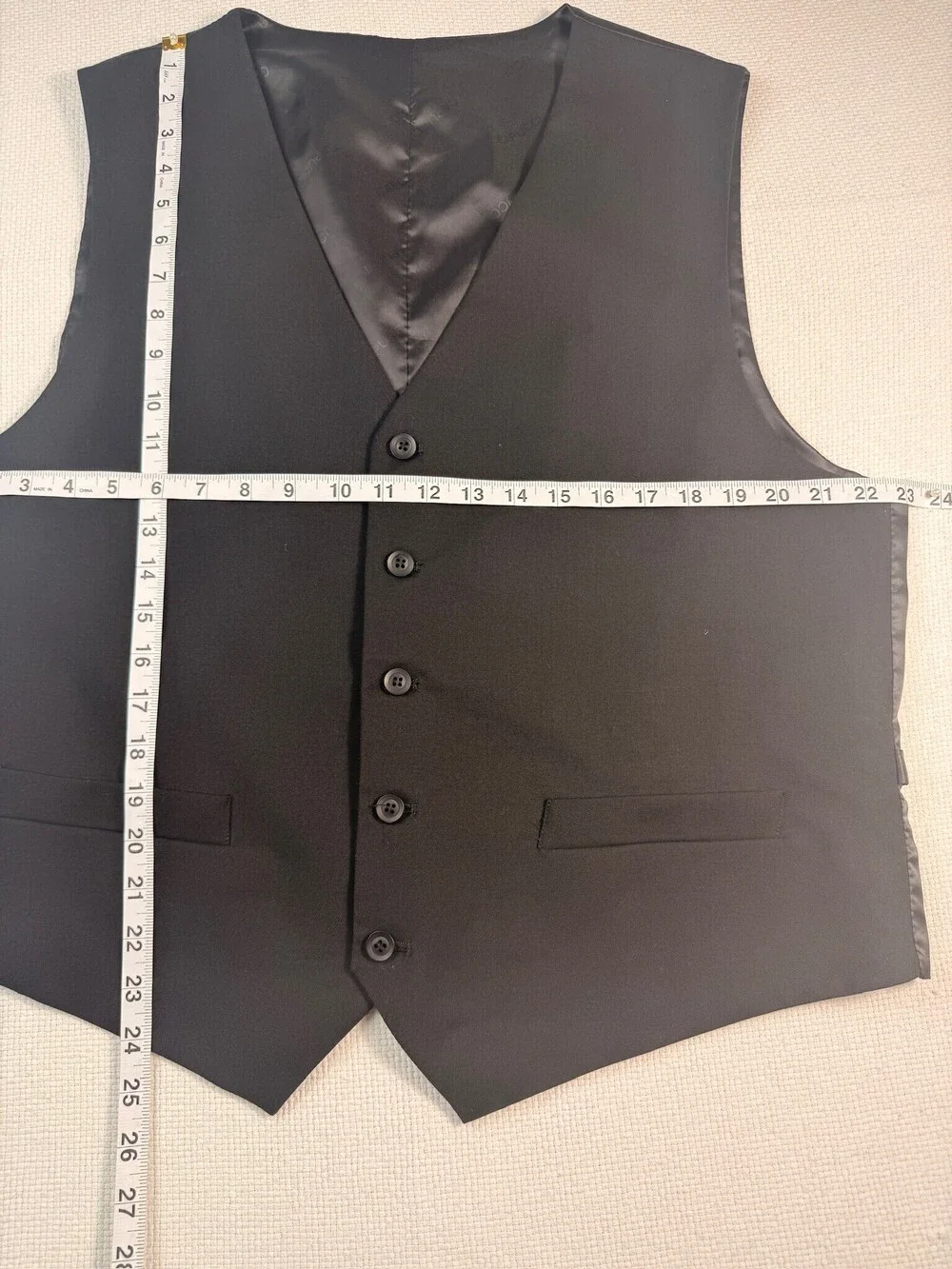 Capucci Men's Black Suit Vest & Trousers 46R 40W 2-Piece